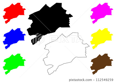 Barika city (People's Democratic Republic of Algeria) map vector illustration, scribble sketch Barika City and Common map 112549259
