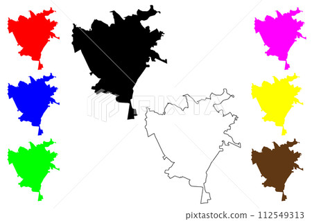 Campina Grande city (Federative Republic of Brazil, Paraiba state) map vector illustration, scribble sketch Campina Grande map 112549313