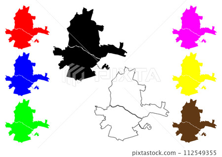Grodno city (Republic of Belarus) map vector illustration, scribble sketch Hrodna map Grodno city (Republic of Belarus) map vector illustration, scribble sketch Hrodna map 112549355