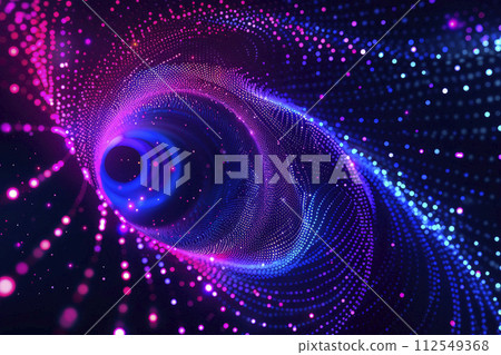Particles glowing dots abstract background. Neon circle splash design.. Ai generative 112549368