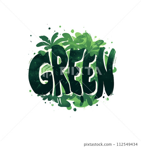Green is the color of nature and it represents life, growth, and vitality. A green word that is written in a playful and artistic style, with a green background and a green tree Green is the color of nature and it represents life, growth, and vitality. A green word that is written in a playful and artistic style, with a green background and a green tree 112549434