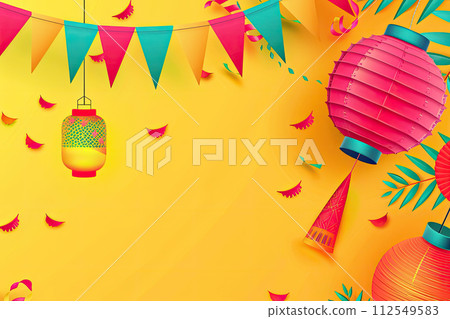 phrase "festa junina" Festa Junina Illustration with Party Flags and Paper Lantern on Yellow Background. Vector Brazil June Festival Design phrase "festa junina" Festa Junina Illustration with Party Flags and Paper Lantern on Yellow Background. Vector Brazil June Festival Design 112549583