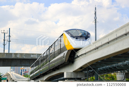 The monorail Yellow Line Mass Transit System serving the Bangkok Metropolitan Region. The monorail Yellow Line Mass Transit System serving the Bangkok Metropolitan Region. 112550008