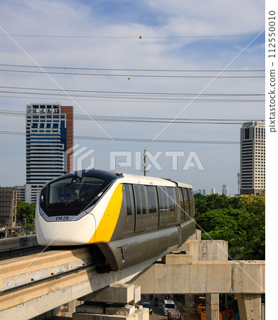 The monorail Yellow Line Mass Transit System serving the Bangkok Metropolitan Region. 112550010