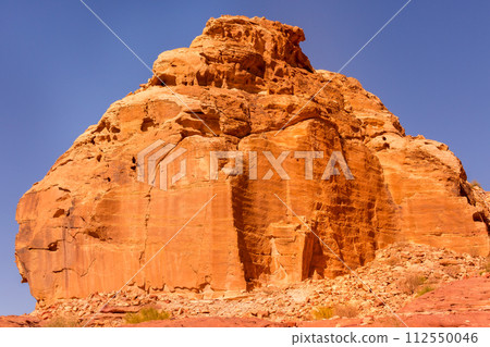 The Siq red rocks, canyon of Petra, Jordan 112550046
