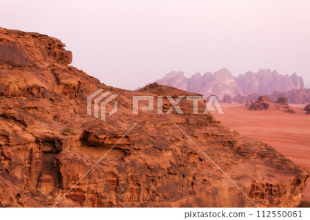 Morning landscape Wadi Rum desert, Jordan 112550061