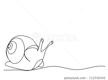Snail. One line drawing animation with alpha channel. Snail. One line drawing animation with alpha channel. 112550345