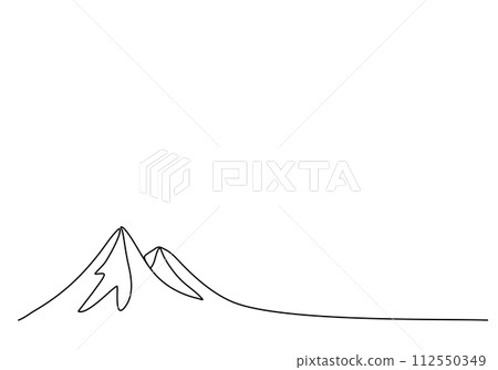 Mountains, one line drawing animation. Video clip with alpha channel. 112550349
