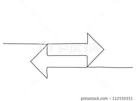 Left and right arrow. One line drawing animation with alpha channel. 112550351
