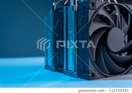 Computer fan. modern powerful cooler for cooling the CPU 112550381