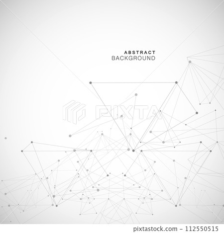 Network science polygonal triangle. Digital node tech connection. Geometric wallpaper line background Network science polygonal triangle. Digital node tech connection. Geometric wallpaper line background 112550515