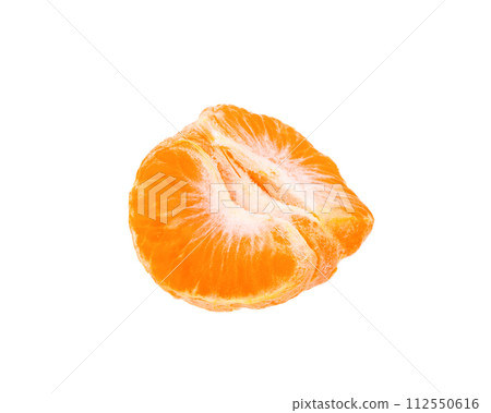 Mandarin slices on white Mandarin slices on white 112550616