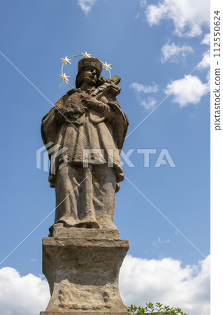 Historical statue of Jan Nepomucky, Dobromilov, Czechia 112550624