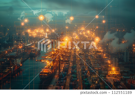AI-generated content. Cybernetic concept of global trade network AI-generated content. Cybernetic concept of global trade network 112551189