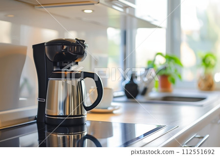 AI-generated content. Modern coffee maker on kitchen counter AI-generated content. Modern coffee maker on kitchen counter 112551692