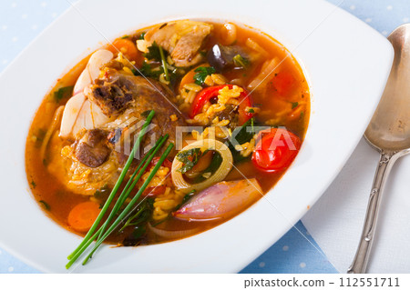 Traditional Georgian soup Kharcho Traditional Georgian soup Kharcho 112551711