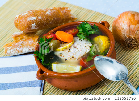 Fisherman pottage with vegetables Fisherman pottage with vegetables 112551780