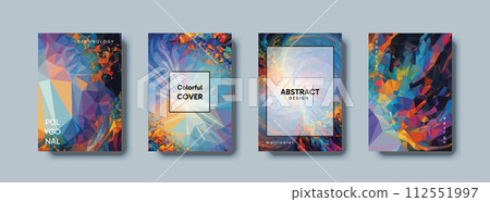 Low poly vertical abstract colorful flyers, collections of A4 size covers, set backgrounds Low poly vertical abstract colorful flyers, collections of A4 size covers, set backgrounds 112551997