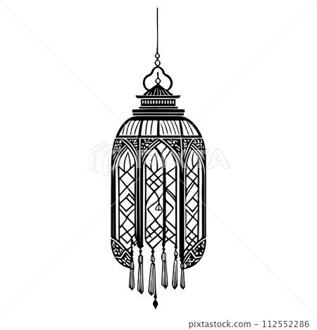 Hanging Lantern Ramadan pattern illustration sketch draw  112552286