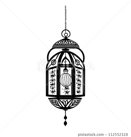Hanging Lantern Ramadan pattern illustration sketch draw  112552328