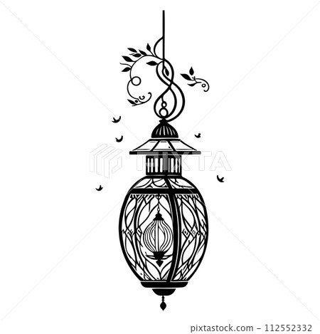 Hanging Lantern Ramadan pattern illustration sketch draw  112552332