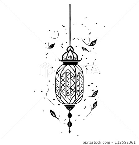 Hanging Lantern Ramadan pattern illustration sketch draw  112552361