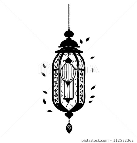 Hanging Lantern Ramadan pattern illustration sketch draw  112552362