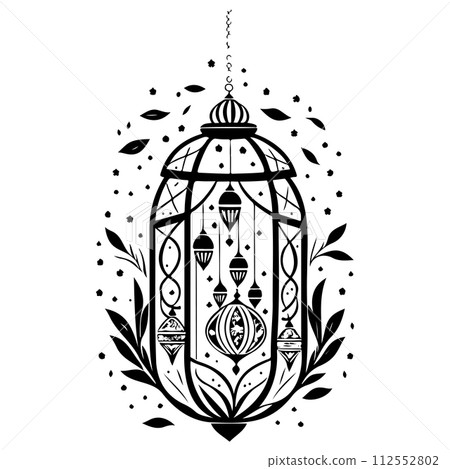ramadan eid Lantern hanging illustration sketch hand draw ramadan eid Lantern hanging illustration sketch hand draw 112552802