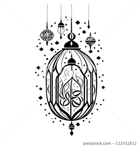 ramadan eid Lantern hanging illustration sketch hand draw ramadan eid Lantern hanging illustration sketch hand draw 112552812