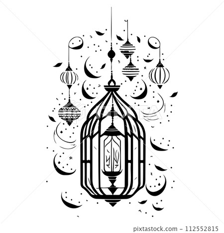 ramadan eid Lantern hanging illustration sketch hand draw ramadan eid Lantern hanging illustration sketch hand draw 112552815