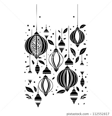 ramadan eid Lantern hanging illustration sketch hand draw ramadan eid Lantern hanging illustration sketch hand draw 112552817