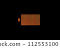 Empty red smartphone battery level indicator - low level: close up, macro 112553100