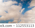 View of white clouds in the blue sky - cloudscape 112553113