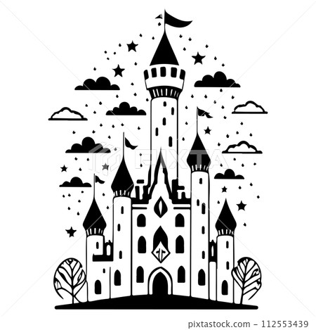 carnival Circus castle amusement park illustration sketch hand draw  112553439
