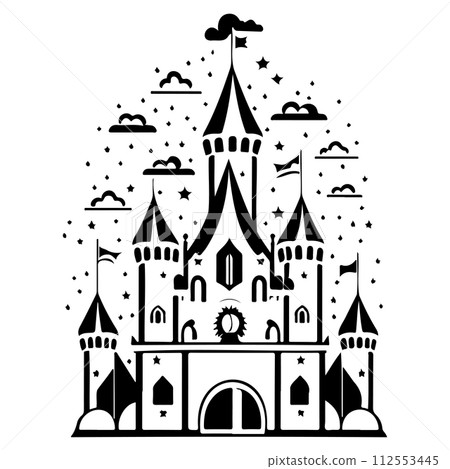carnival Circus castle amusement park illustration sketch hand draw  112553445