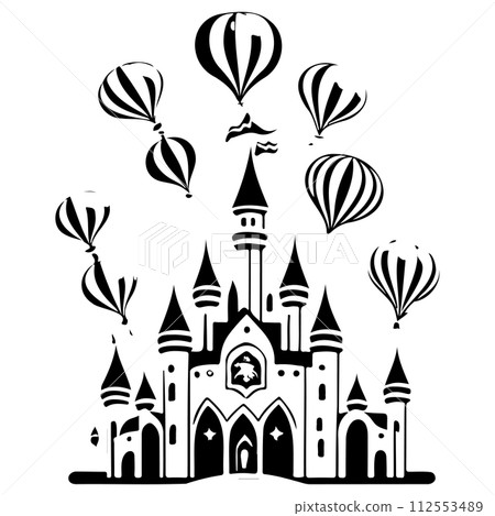 carnival Circus castle amusement park illustration sketch hand draw carnival Circus castle amusement park illustration sketch hand draw 112553489