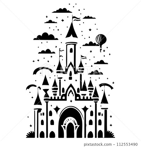 carnival Circus castle amusement park illustration sketch hand draw  112553490