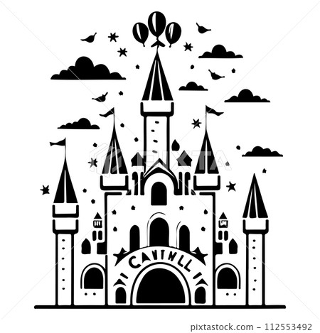 carnival Circus castle amusement park illustration sketch hand draw carnival Circus castle amusement park illustration sketch hand draw 112553492