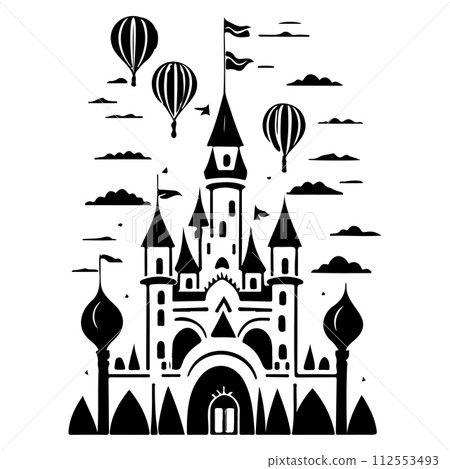 carnival Circus castle amusement park illustration sketch hand draw carnival Circus castle amusement park illustration sketch hand draw 112553493