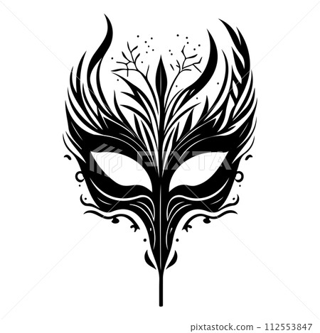 Mardi Gras mask carnival illustration sketch draw black 112553847