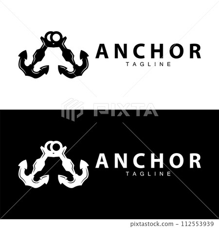 Sea ship vector icon symbol illustration simple sea anchor logo design 112553939