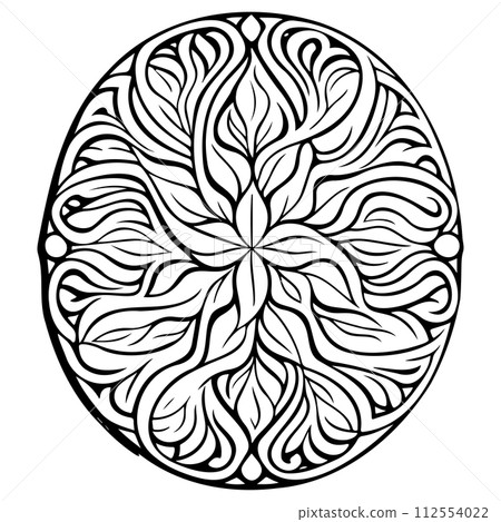 Laser engraving patterns ornament decoration illustration  112554022