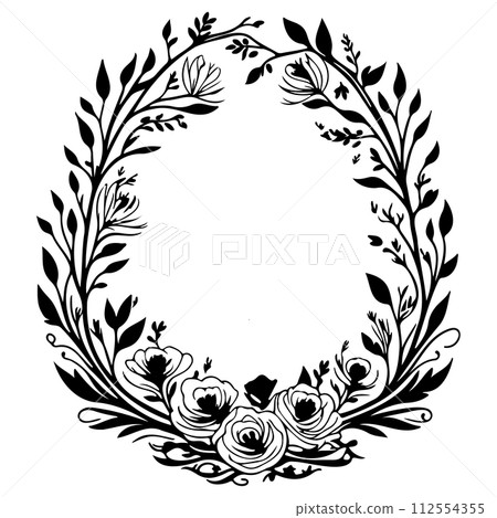 engravings floral frame illustration sketch draw engravings floral frame illustration sketch draw 112554355