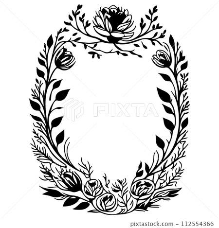 engravings floral frame illustration sketch draw engravings floral frame illustration sketch draw 112554366