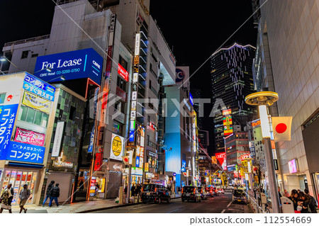 Tokyo, Shibuya Ward, Shibuya Center Street urban landscape night view Tokyo, Shibuya Ward, Shibuya Center Street urban landscape night view 112554669