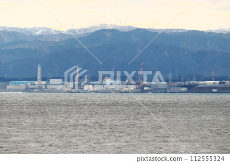 Units 1 to 4 of the Fukushima Daiichi Nuclear Power Plant seen from the ocean (March 2024) Units 1 to 4 of the Fukushima Daiichi Nuclear Power Plant seen from the ocean (March 2024) 112555324