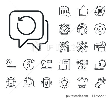 Backup data sign. Place location, technology and smart speaker outline icons. Recovery info line icon. Restore information symbol. Recovery data line sign. Influencer, brand ambassador icon. Vector Backup data sign. Place location, technology and smart speaker outline icons. Recovery info line icon. Restore information symbol. Recovery data line sign. Influencer, brand ambassador icon. Vector 112555560