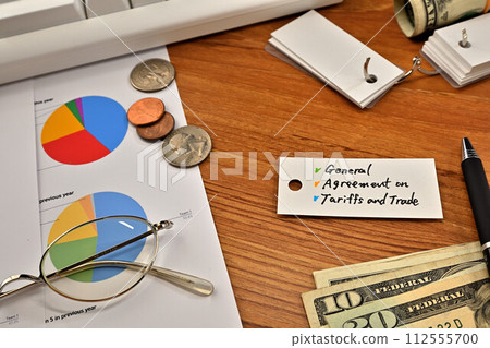 A card that says General Agreement on Tariffs and Trade. A card that says General Agreement on Tariffs and Trade. 112555700