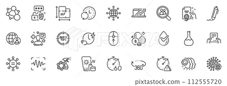 Icons pack as Patient, Employees teamwork and Biometric security line icons for app include Search employees, Update time, Attention outline thin icon web set. Tips, Ethics. Vector Icons pack as Patient, Employees teamwork and Biometric security line icons for app include Search employees, Update time, Attention outline thin icon web set. Tips, Ethics. Vector 112555720