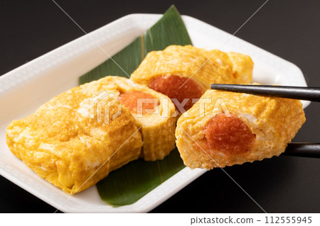 Rolled egg with mentaiko Rolled egg with mentaiko 112555945